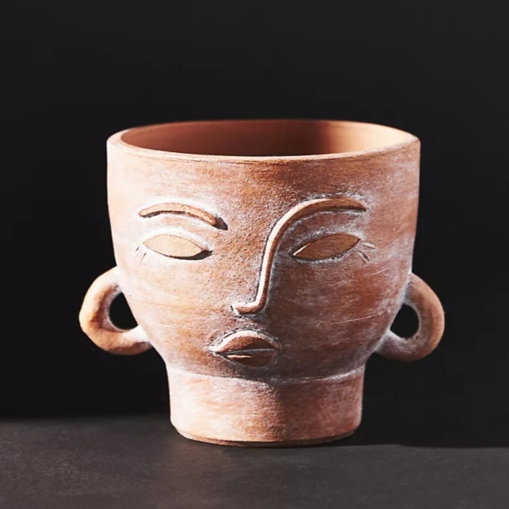 Anthropologie Visage Garden Pots - terracotta
